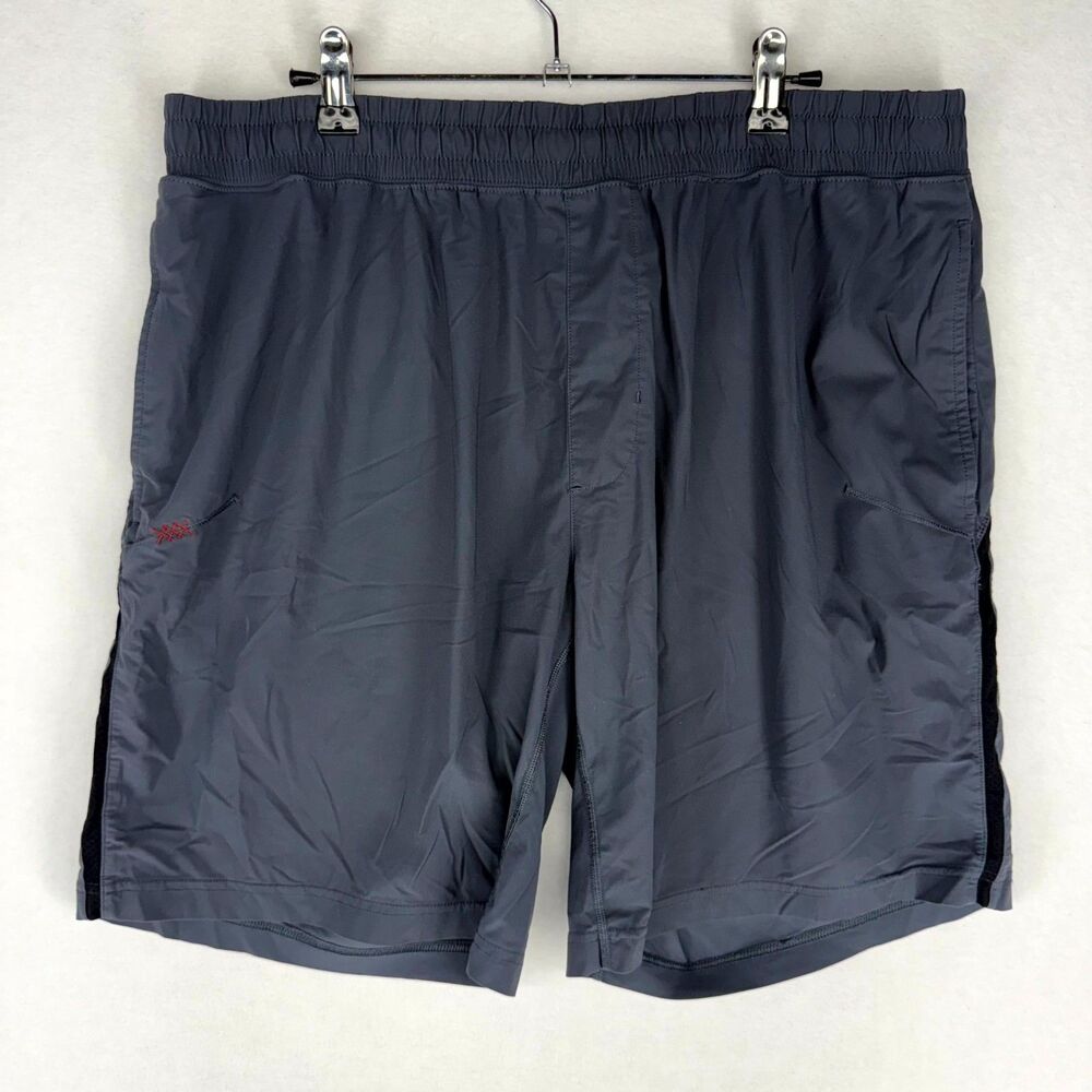 Rhone Mens Gray Athletic Gym Shorts Draw String Stretch Waist 9" Size L